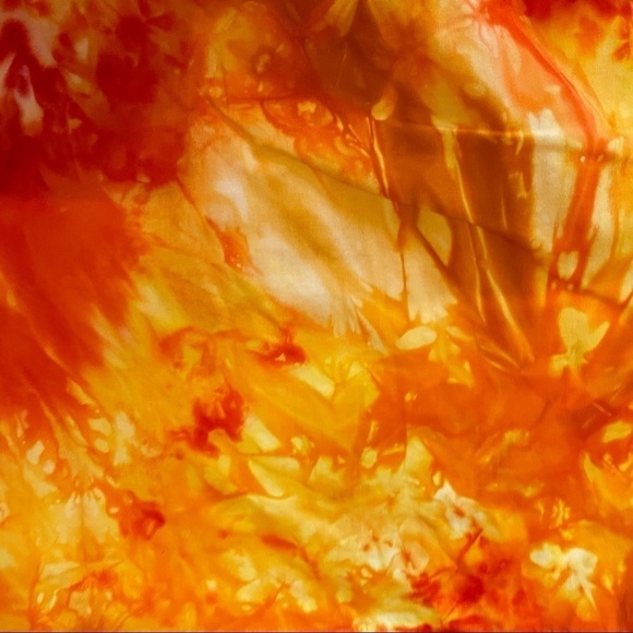 Tie dye XL tote environmental reusable bag orange gold fire lava galaxy - Picture 3 of 8